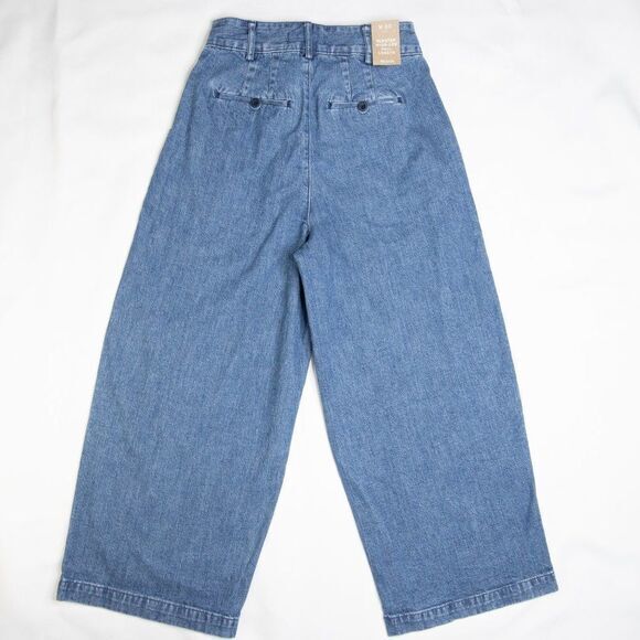 New! Madewell Pleated Wide-Leg Jeans, size 00 - Picture 10 of 16